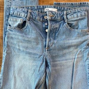 Zara Light Blue High-rise Denim Jeans